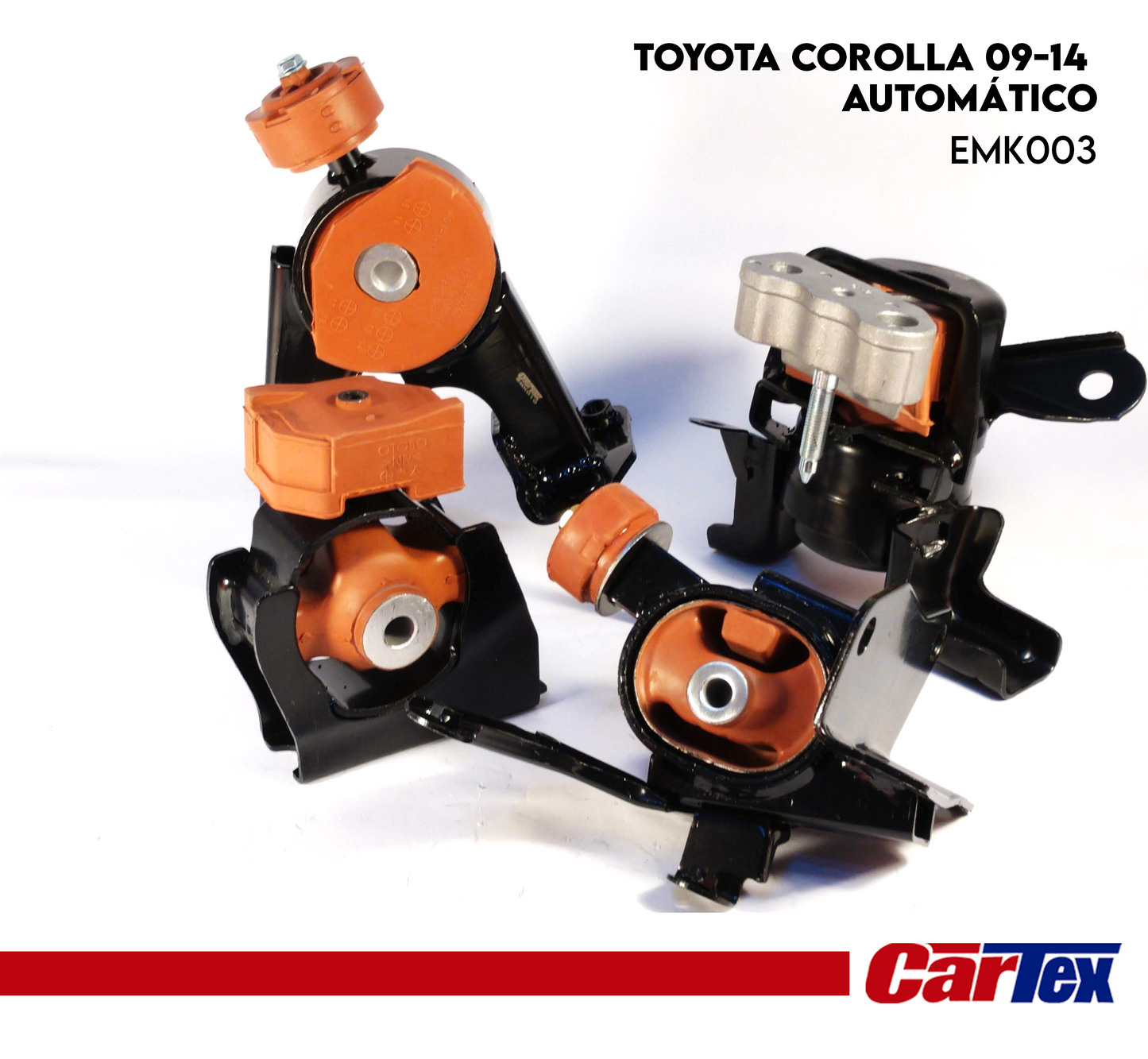(4) Premiun Engine Mount Kit CARTEX For: Toyota Corolla 09-13 Automatic Transmission