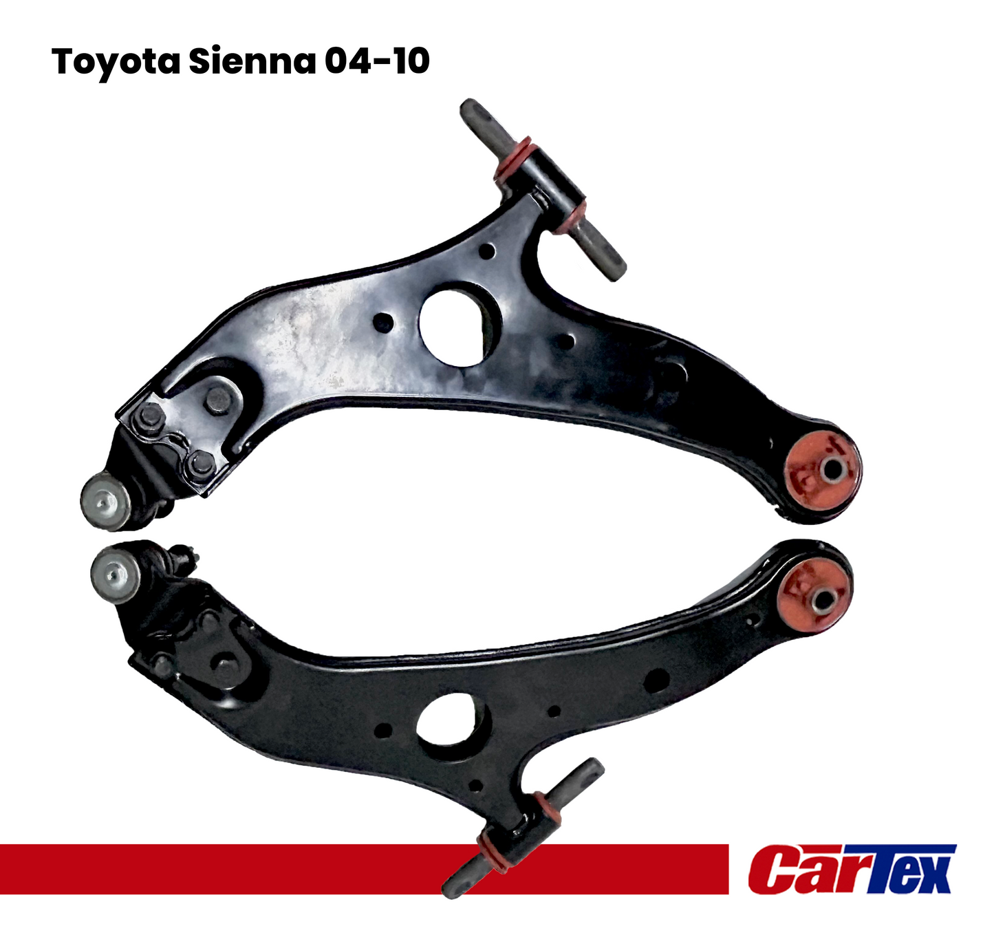 (2) Premiun Control Arm CARTEX For: Toyota Sienna 04-10 Whit Ball Joints Grasable