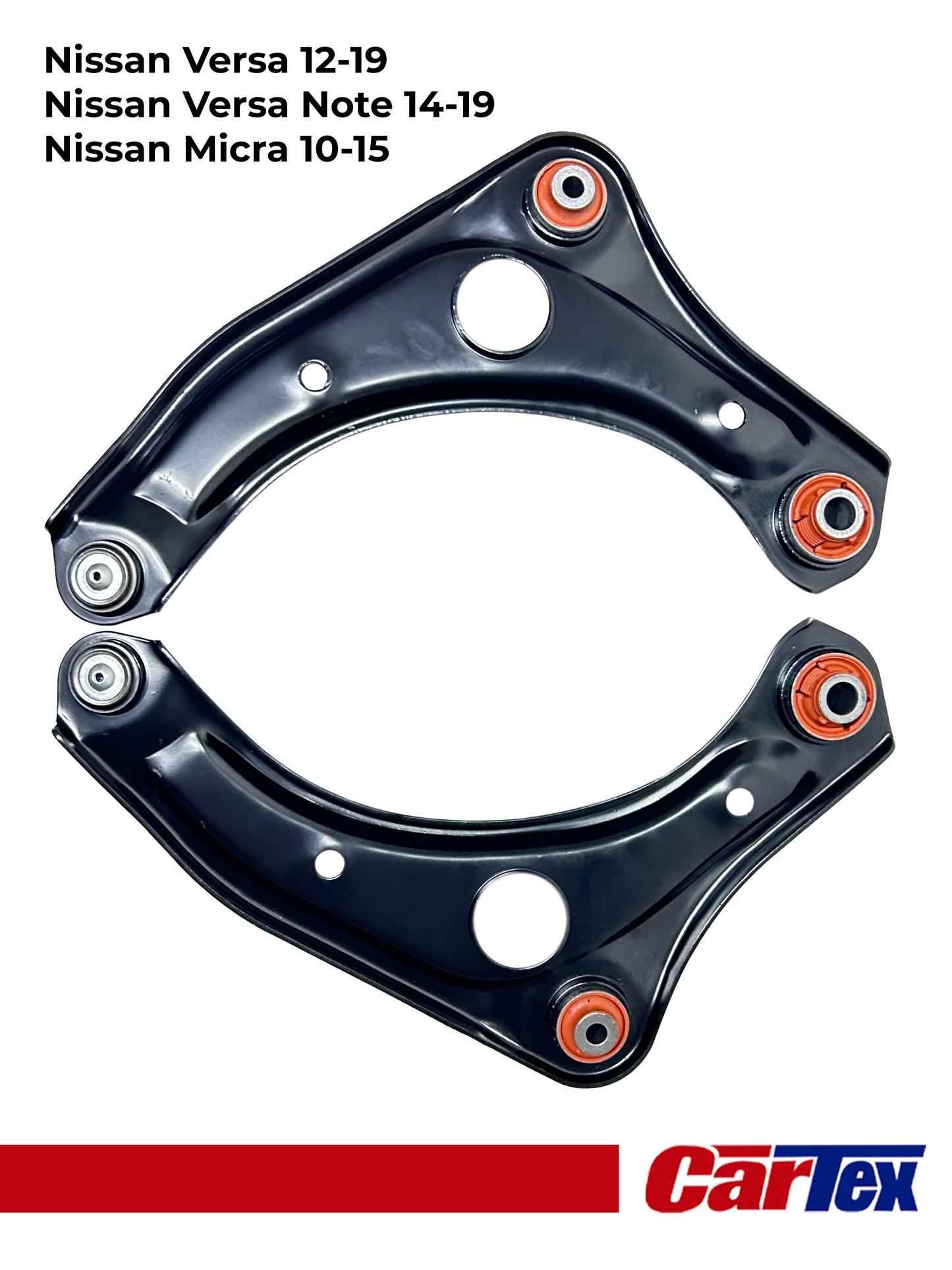 (2) Premiun Control Arm CARTEX For: Nissan Versa 12-19, Note 14-19, Micra 15-19, March 12-19