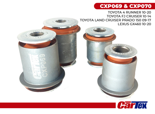 (4) Pcs Premiun Control Arm Bushing CARTEX For: Toyota 4runner 10-20, Fj Crusier 10-14, Prado 150 09-17, Lexus GX460 10-20