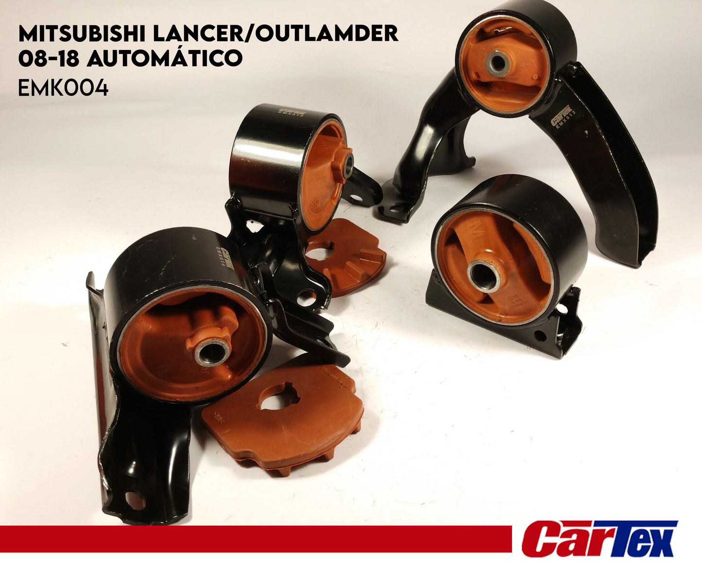 (4) Premiun Engine Mounts CARTEX For: Mitsubishi Lancer  08-18, Outlander Sports 2.0 Automatic Transmission