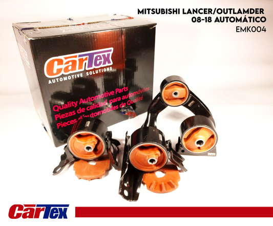 (4) Premiun Engine Mounts CARTEX For: Mitsubishi Lancer  08-18, Outlander Sports 2.0 Automatic Transmission