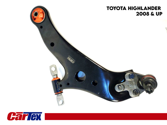 (2) Premiun Control Arm CARTEX For: Toyota Highlander 08-19, Venza 09-15, Lexus RX350 10-19, RX450H 10-19, With Ball Joints Grasable