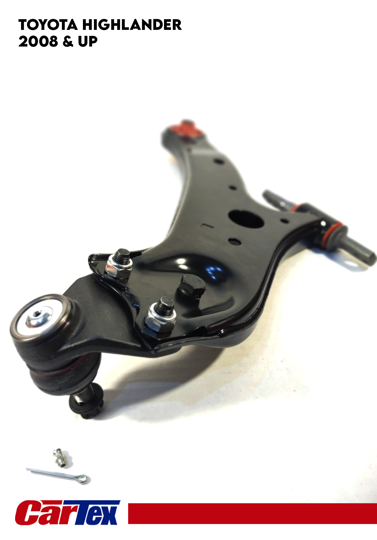 (2) Premiun Control Arm CARTEX For: Toyota Highlander 08-19, Venza 09-15, Lexus RX350 10-19, RX450H 10-19, With Ball Joints Grasable