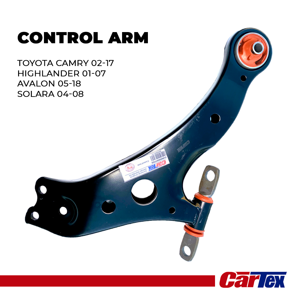 (2) Premiun Control Arm CARTEX For: Toyota Camry 02-17, Highlander 01-07, Avalon  05-18, Solara 04-08