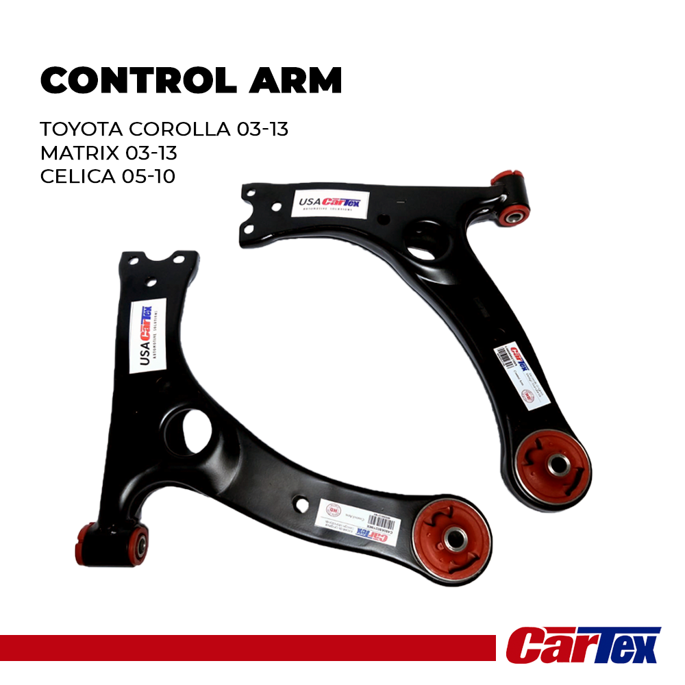 (2) Premiun Control Arm CARTEX For Toyota Corolla 03-13, Matrix 03-13, Pontiac Vibe 03-10